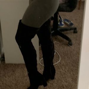 black thigh high boots